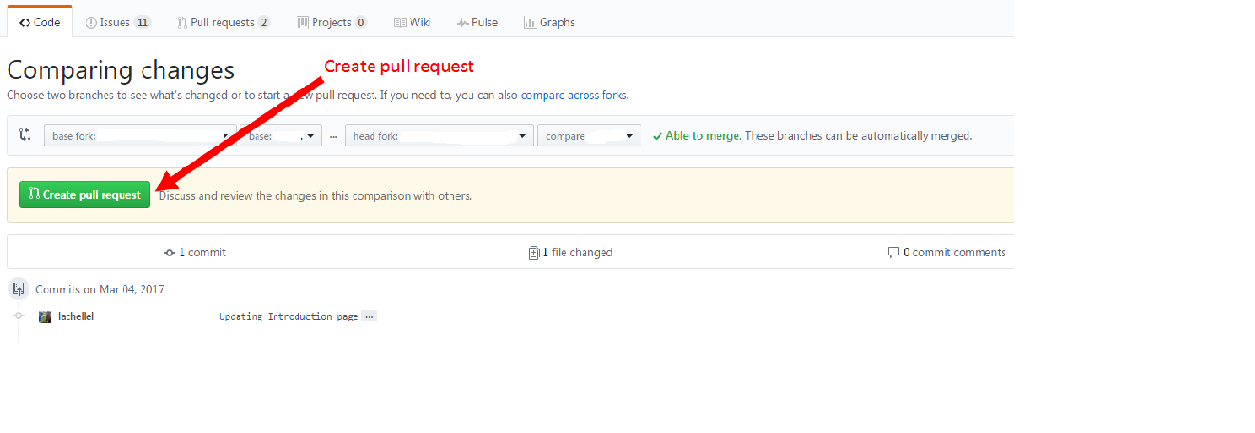 Create pull request